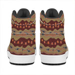 Australian Aboriginal Kangaroo Print High Top Leather Sneakers