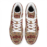 Australian Aboriginal Kangaroo Print High Top Leather Sneakers