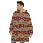 Australian Aboriginal Kangaroo Print Hoodie Blanket
