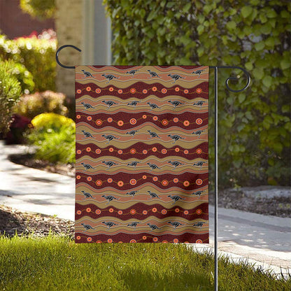 Australian Aboriginal Kangaroo Print House Flag