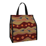 Australian Aboriginal Kangaroo Print Insulated Lunch Tote