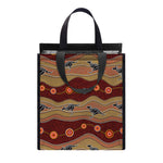 Australian Aboriginal Kangaroo Print Insulated Lunch Tote