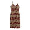 Australian Aboriginal Kangaroo Print Jersey Midi Cami Dress