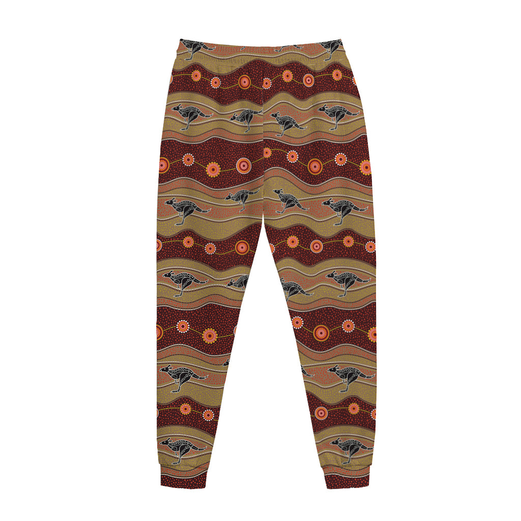 Australian Aboriginal Kangaroo Print Jogger Pants