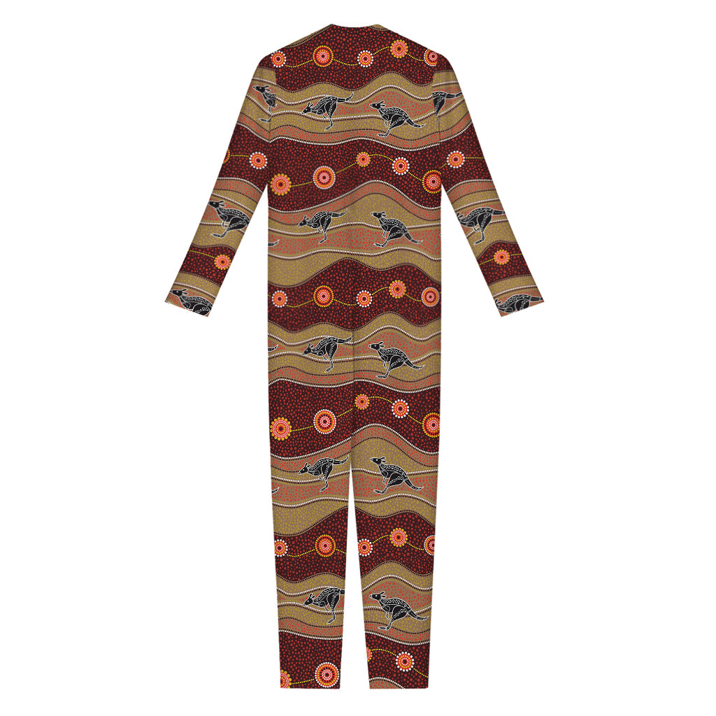 Australian Aboriginal Kangaroo Print Jumpsuit