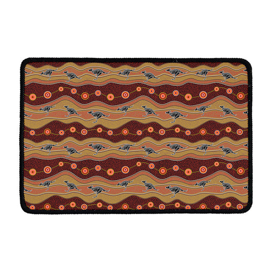 Australian Aboriginal Kangaroo Print Kitchen Mat