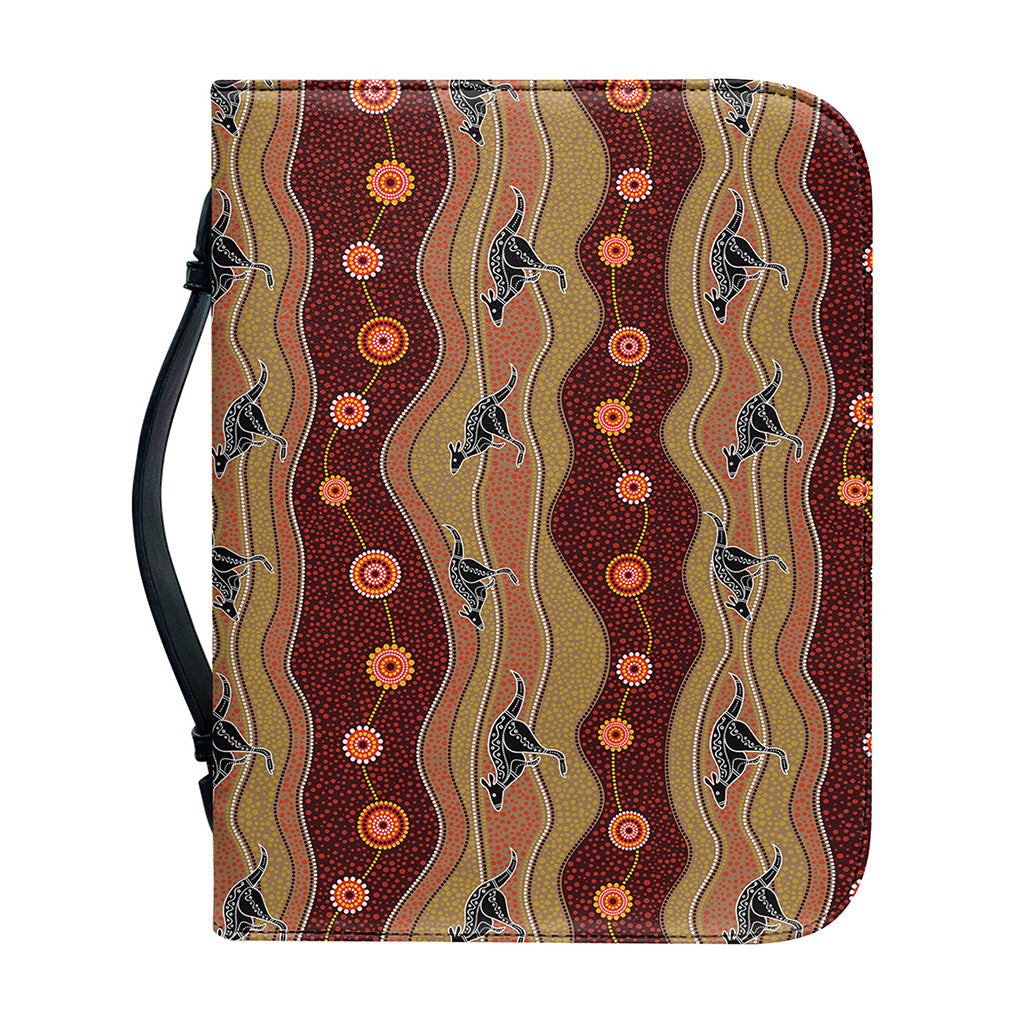 Australian Aboriginal Kangaroo Print Leather Bible Cover