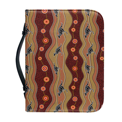 Australian Aboriginal Kangaroo Print Leather Bible Cover