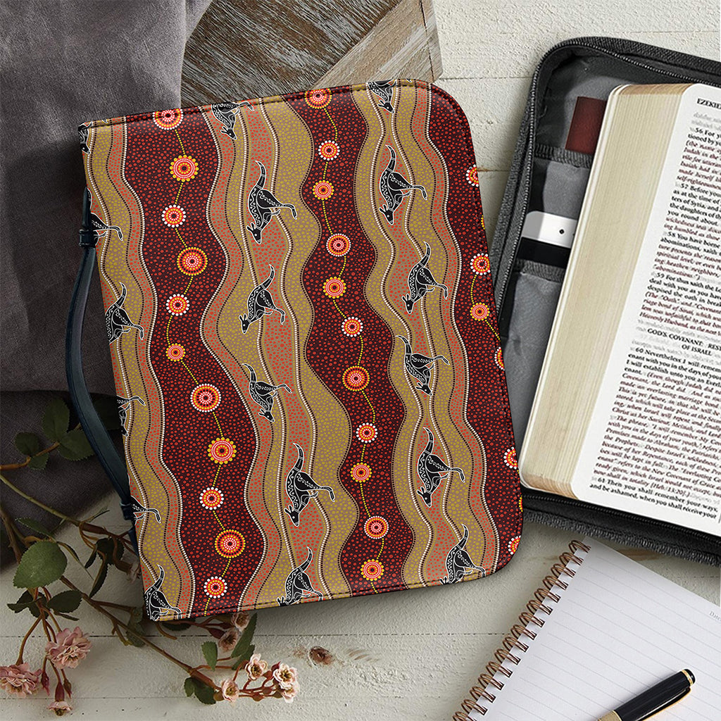 Australian Aboriginal Kangaroo Print Leather Bible Cover