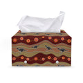 Australian Aboriginal Kangaroo Print Leather Tissue Box Cover