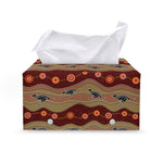 Australian Aboriginal Kangaroo Print Leather Tissue Box Cover