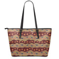 Australian Aboriginal Kangaroo Print Leather Tote Bag With Zipper