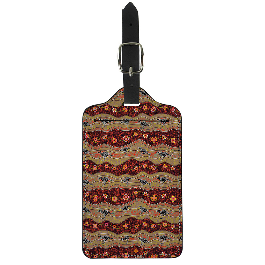Australian Aboriginal Kangaroo Print Luggage Tag