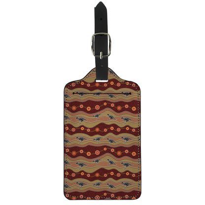 Australian Aboriginal Kangaroo Print Luggage Tag