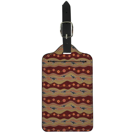 Australian Aboriginal Kangaroo Print Luggage Tag