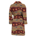 Australian Aboriginal Kangaroo Print Men's Bathrobe