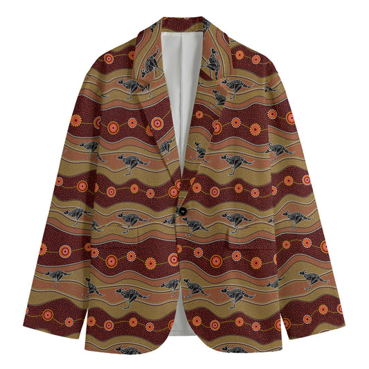 Australian Aboriginal Kangaroo Print Men's Blazer