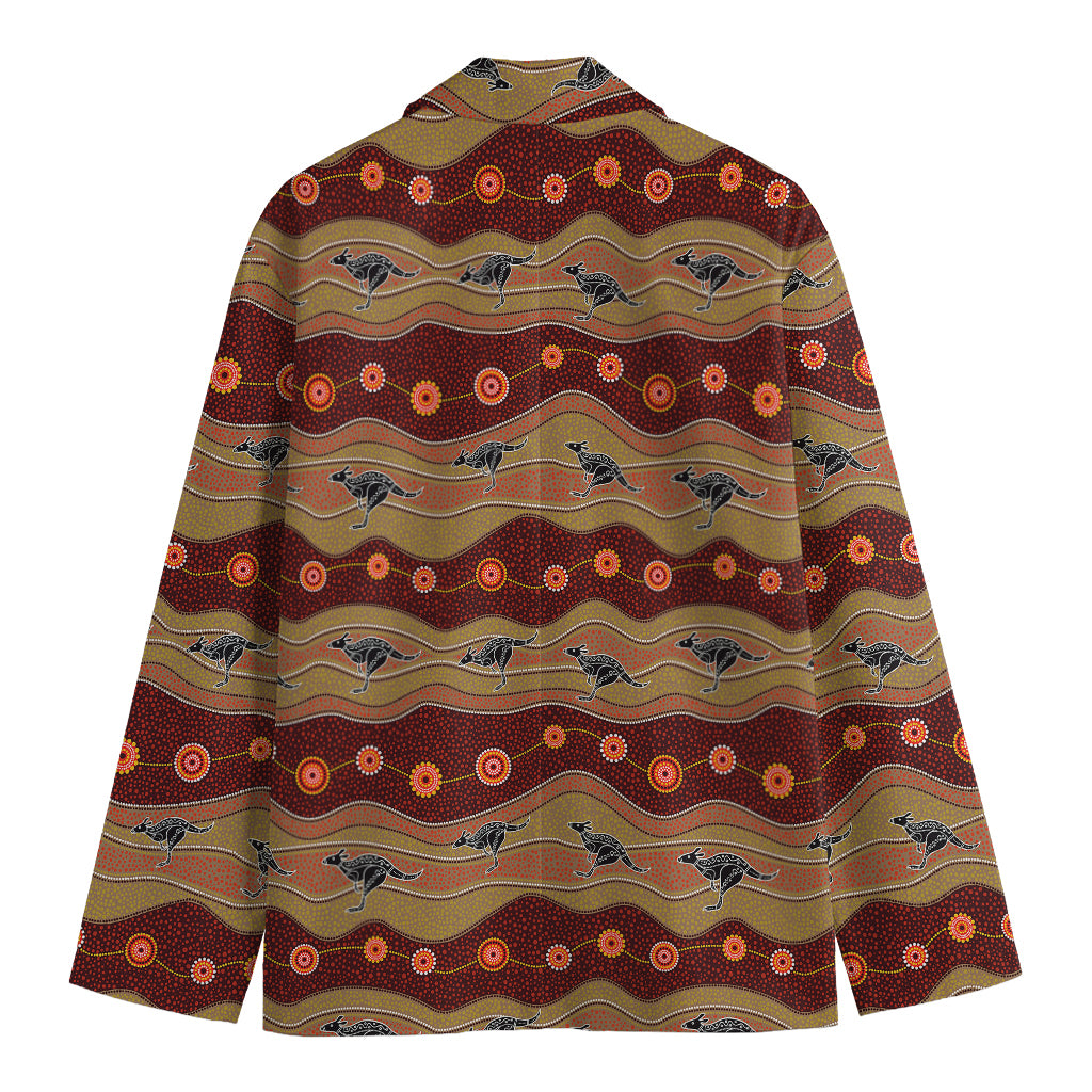 Australian Aboriginal Kangaroo Print Men's Cotton Blazer