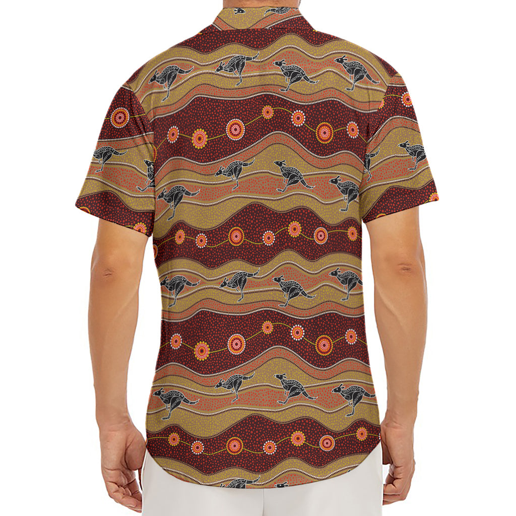 Australian Aboriginal Kangaroo Print Men's Deep V-Neck Shirt