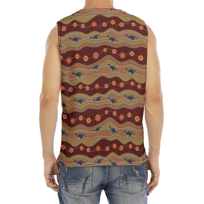 Australian Aboriginal Kangaroo Print Men's Fitness Tank Top