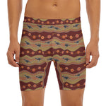 Australian Aboriginal Kangaroo Print Men's Long Boxer Briefs