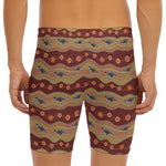 Australian Aboriginal Kangaroo Print Men's Long Boxer Briefs