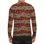 Australian Aboriginal Kangaroo Print Men's Long Sleeve Rash Guard