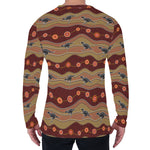 Australian Aboriginal Kangaroo Print Men's Long Sleeve T-Shirt