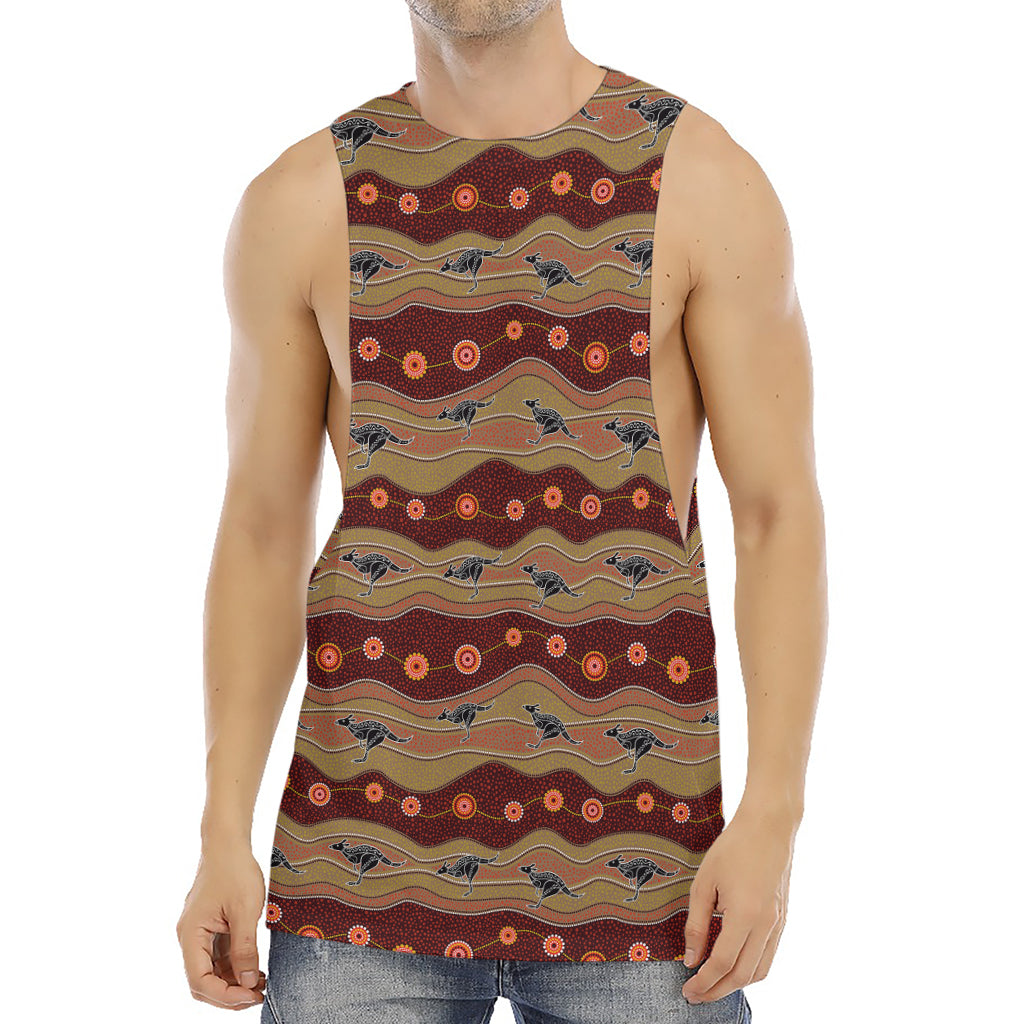 Australian Aboriginal Kangaroo Print Men's Muscle Tank Top
