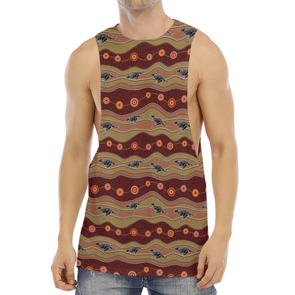 Australian Aboriginal Kangaroo Print Men's Muscle Tank Top
