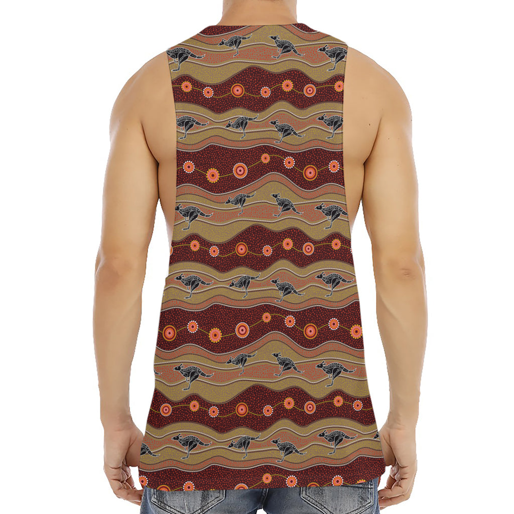 Australian Aboriginal Kangaroo Print Men's Muscle Tank Top