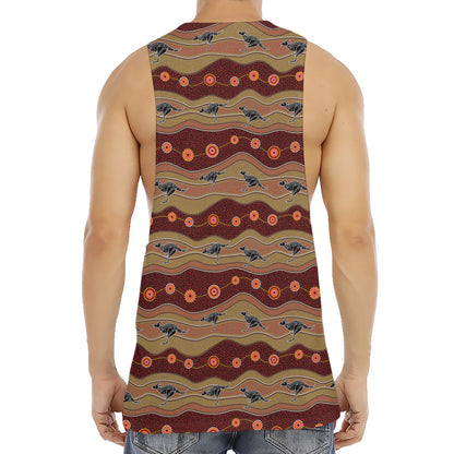 Australian Aboriginal Kangaroo Print Men's Muscle Tank Top