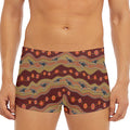 Australian Aboriginal Kangaroo Print Men's Short Boxer Briefs
