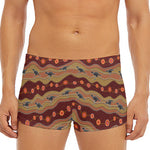Australian Aboriginal Kangaroo Print Men's Short Boxer Briefs