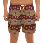 Australian Aboriginal Kangaroo Print Men's Split Running Shorts