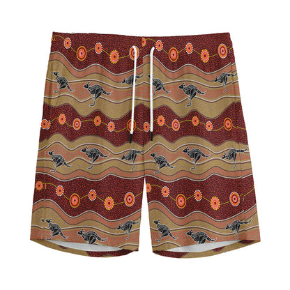 Australian Aboriginal Kangaroo Print Men's Sports Shorts