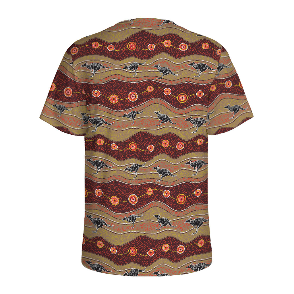 Australian Aboriginal Kangaroo Print Men's Sports T-Shirt