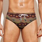 Australian Aboriginal Kangaroo Print Men's Swim Briefs