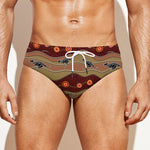 Australian Aboriginal Kangaroo Print Men's Swim Briefs