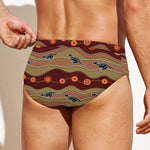 Australian Aboriginal Kangaroo Print Men's Swim Briefs