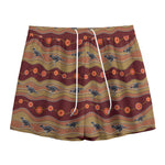 Australian Aboriginal Kangaroo Print Mesh Shorts