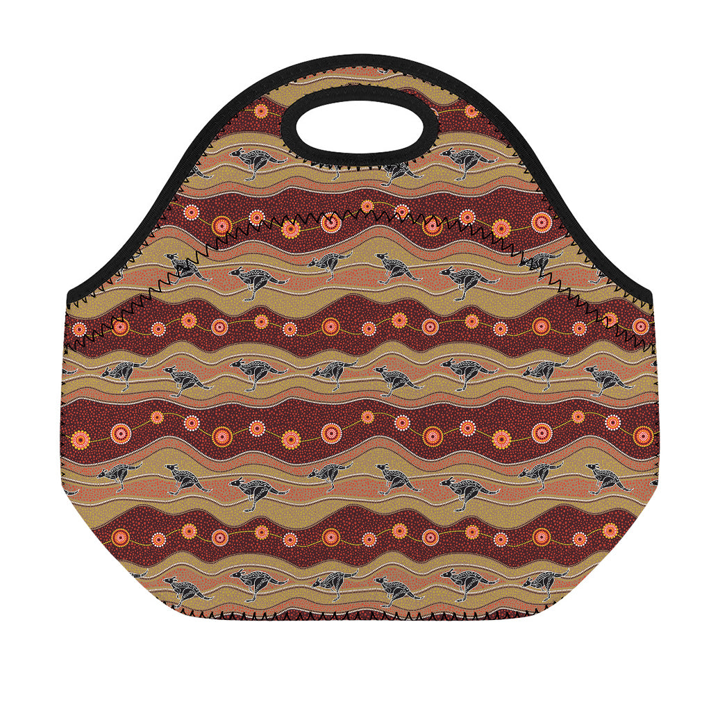 Australian Aboriginal Kangaroo Print Neoprene Lunch Bag