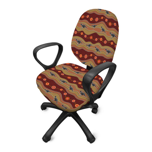 Australian Aboriginal Kangaroo Print Office Chair Cover