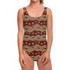 Australian Aboriginal Kangaroo Print One Piece Swimsuit