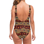 Australian Aboriginal Kangaroo Print One Piece Swimsuit