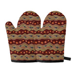 Australian Aboriginal Kangaroo Print Oven Mitts