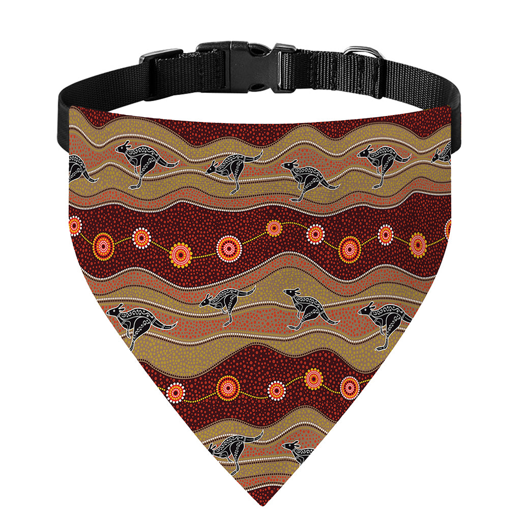 Australian Aboriginal Kangaroo Print Over The Collar Dog Bandana