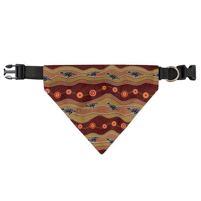 Australian Aboriginal Kangaroo Print Over The Collar Dog Bandana
