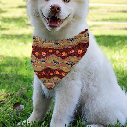 Australian Aboriginal Kangaroo Print Over The Collar Dog Bandana
