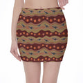 Australian Aboriginal Kangaroo Print Pencil Mini Skirt